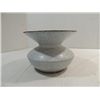 Image 1 : ANTIQUE CAST IRON WHITE ENAMEL SPITOON.  8"D.
