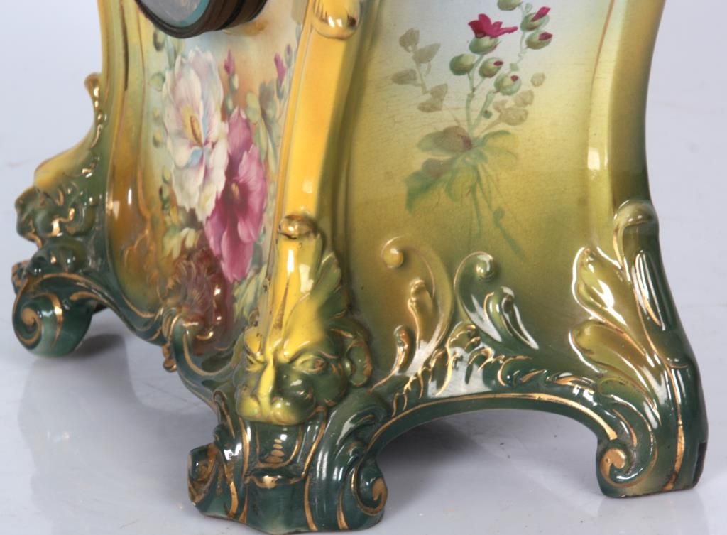 Ansonia Royal Bonn China Clock “La Mine”