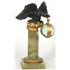 Image 2 : Bronze Eagle & Onyx Pedastal Glass Ball Clock