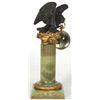 Image 3 : Bronze Eagle & Onyx Pedastal Glass Ball Clock