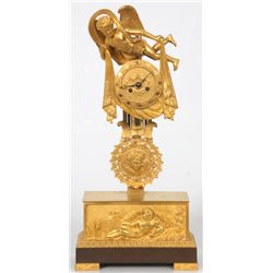 French Figural Bronze Mantle Clock