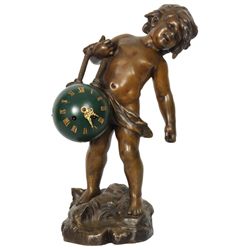 Aug. Moreau Figural Putti Mantle Clock