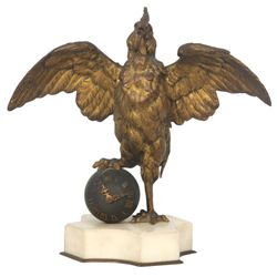 French Bronze Rooster Clock