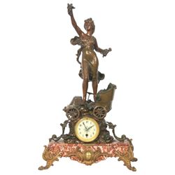 French Figural Automobile Mantle Clock