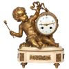 Image 1 : French Figural Marble & Bronze Mantle Clock