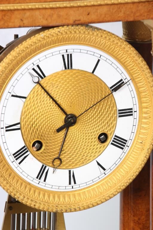 French Empire Pinwheel Portico Clock