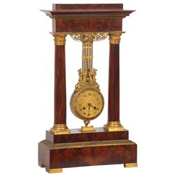 Mahogany & Ormolu Swinging Portico Clock