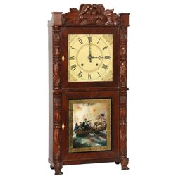 Mahogany Henry Terry Half Column Mantle Clock