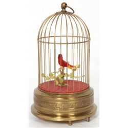 Brass Singing Bird Cage Automaton