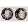 Image 2 : ( 2 ) ONE OUNCE .999 SILVER OLD LIBERTY REPLICA  ART  ROUNDS
