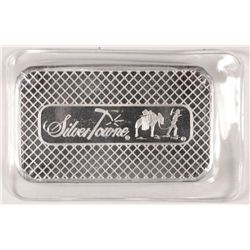 A FIVE OUNCE SILVERTOWNE .999 SILVER BAR,  A GREAT  SIZE  FOR A GIFT