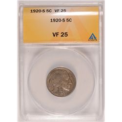 1920-S BUFFALO ANACS VF25