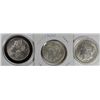 Image 1 : 3-MORGAN SILVER DOLLARS, ALL HIGH END AU/UNC