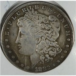 1882 CC MORGAN SILVER DOLLAR AU CLEANED