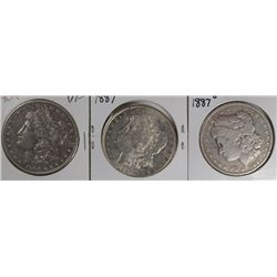 3-MORGAN DOLLARS 1887, 1887-O & 1904
