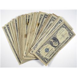 100-$1 SILVER CERTIFICATE CURRENCY, AVG CIRCULATED CONDITION