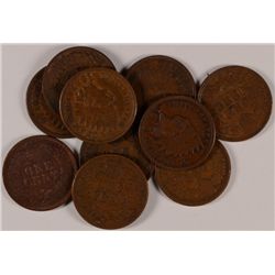 10 DIFFERENT XF AND AU INDIAN CENTS