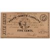 Image 1 : 1863 FIVE CENT STATE OF NORTH CAROLINA NOTE