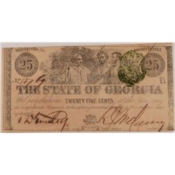 1863 TWENTY FIVE CENT STATE OF GEORGIA NOTE