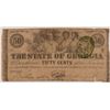 Image 1 : 1863 FIFTY CENT STATE OF GEORGIA NOTE VG