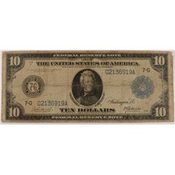 1914 $10 FEDERAL RESERVE NOTE VG