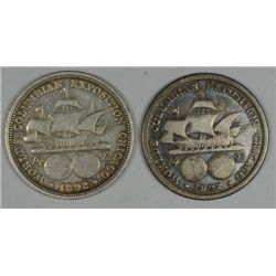 2-1892 COLUMBIAN HALF DOLLARS AVG CIRC