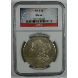 1878-S MORGAN DOLLAR NGC MS62