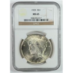 1925 PEACE DOLLAR NGC MS65