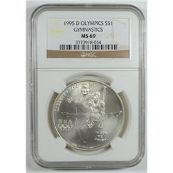 1995-D GYMNASTICS COMMEM DOLLAR NGC MS69