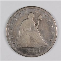 1875-CC 20 CENT PIECE, VG+  RARE!