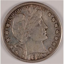1911 BARBER HALF DOLLAR, AU-53