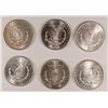 Image 2 : ( 6 ) PIECES ORIGINAL BU MS-62-63 1881-S MORGAN SILVER DOLLARS