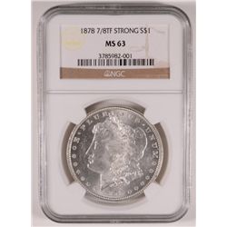 1878 7/8F MORGAN SILVER DOLLAR, MS-63 WHITE