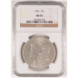 1901 MORGAN SILVER DOLLAR, NGC AU-53  NICE!