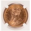 Image 2 : 1914 $10.00 CANADIAN GOLD NGC MS-64  FROM BANK OF CANADA HOARD.
