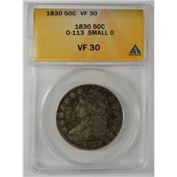 1830 BUST HALF DOLLAR, ANACS VF/XF-30  NICE COIN!