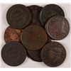 Image 1 : 10 PCS LARGE CENTS 1857 AND OLDER AVG CIRC