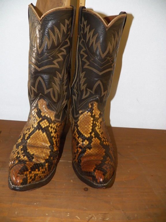 Pair Justin Snakeskin Boots