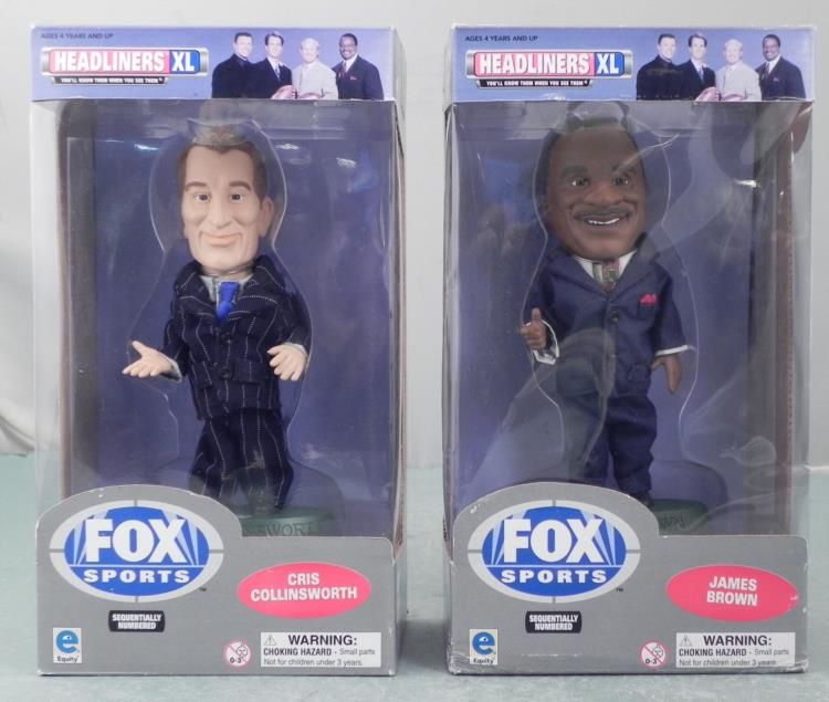 2 Bobbleheads NFL Fox James Brown, Cris Collinsworth