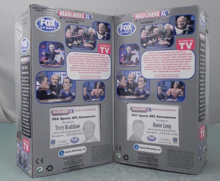 2 Bobbleheads NFL Fox Terry Bradshaw, Howie Long