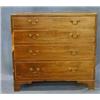 Image 1 : A Georgian mahogany chest of 4 long drawers inlaid satinwood with original brass swan neck handle...