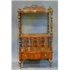 Image 1 : A Victorian figured walnutwood what-not Canterbury of serpentine outline, the upper section with...