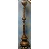 Image 1 : An impressive 19th Century Oriental bronze oil lamp reservoir raised on a cast bronze column, dec...