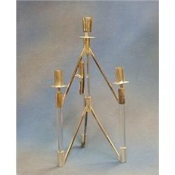 A designer silver plated and perspex 5 light candelabrum £60-90...