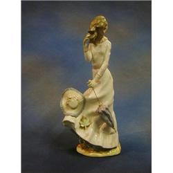 A large Nao figure of a standing girl with parasol and bonnet, the base marked Nao B-27M 16" £40-...