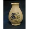 Image 1 : A 1930's Moorcroft "Natural Pottery" baluster shaped cream glazed ribbed vase decorated fish, the...