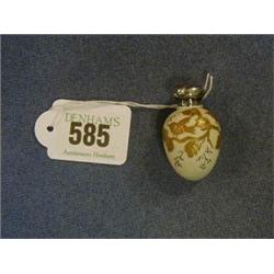 A Victorian "Worcester" porcelain scent bottle of tear drop form with gilt and birds amidst branc...