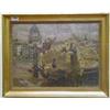 Image 1 : Louise Pickard, oil painting on canvas "St Pauls From Cheapside 1928" the reverse with a Redfern...