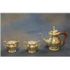 Image 1 : A Georgian style 3 piece silver tea service of baluster form with gadrooned borders, comprising t...