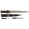 Image 1 : Scottish Highland Dirk with Matching Knife and Fork Set, in Sheath